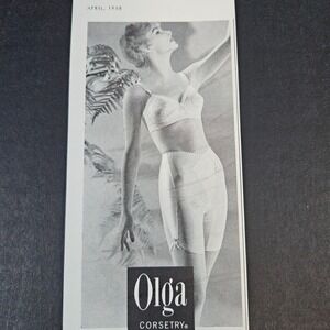 1958 Olga Corsetry Lady Long Legs Shapewear Girdle Vintage Print Ad Van Nuys CA